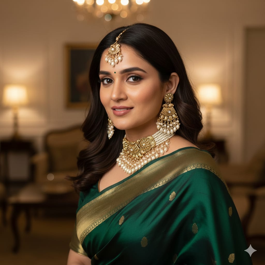 Matt Polish Necklase With Earrings And Tika